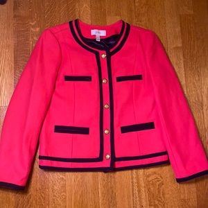 J. Crew | Pink Navy Wool The Lady Jacket Blazer | 8